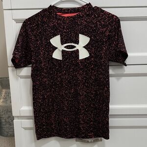 Under Armour Kids Black and Pink Speckle Tee